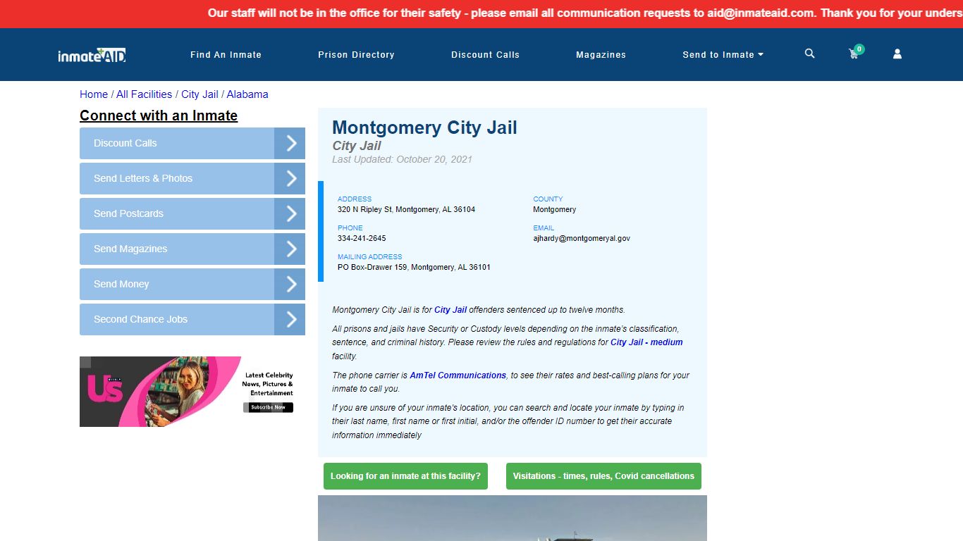 Montgomery City Jail | Inmate Locator